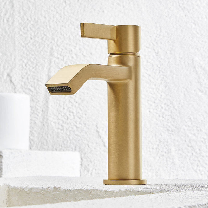 Single Lever Basin Mixer Faucet, Brushed Gold