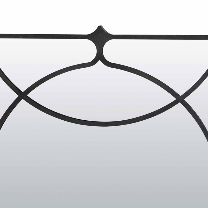Swan Rectangle Metal Wall Mirror, Antique Pewter