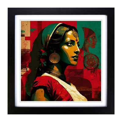 Indian Woman Constructivism No.2 - Framed Print