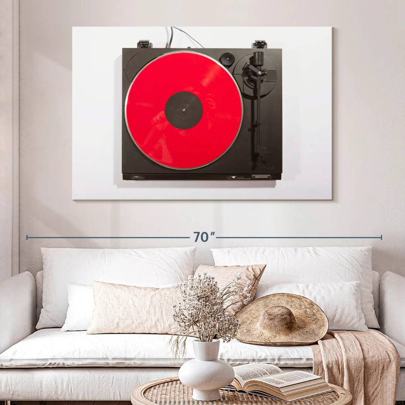 Tourne-disque rouge vif Abarca, H 34 po x l 51 po