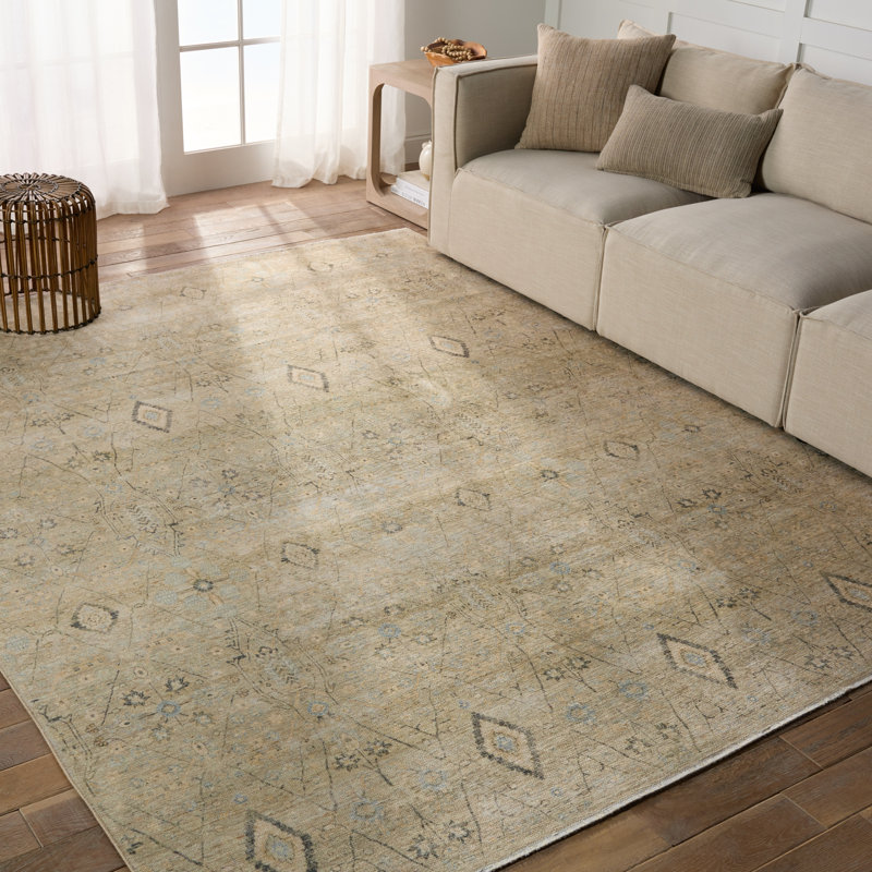 Ellett Moroccan Area Rug in Green/Blue, Rectangle 8'10" x 11'9"