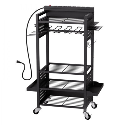Chariot de rangement pour outils à 5 niveaux avec station de chargement sur roulettes