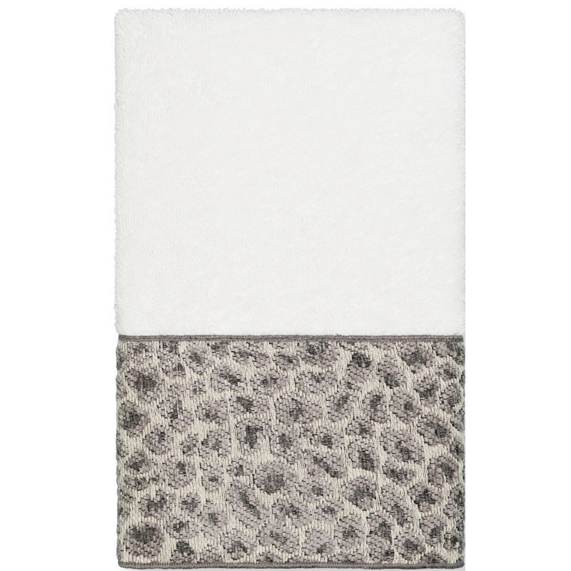 Débarbouillette en coton turc Spots, Blanc