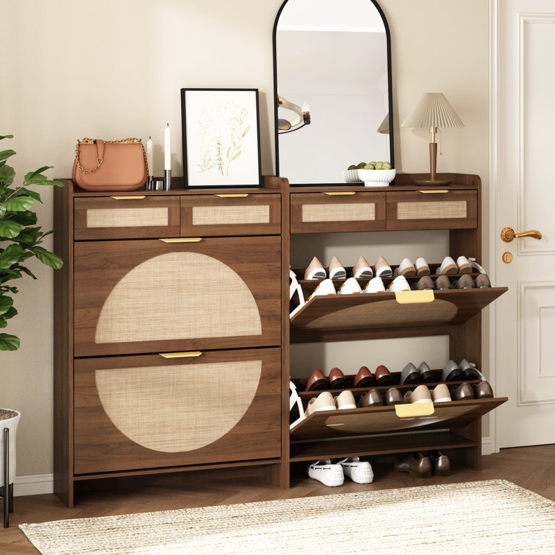 Armoire de rangement pour chaussures Anteus, Noyer