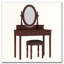 Ensemble de coiffeuse vintage avec miroir réglable et 5 tiroirs