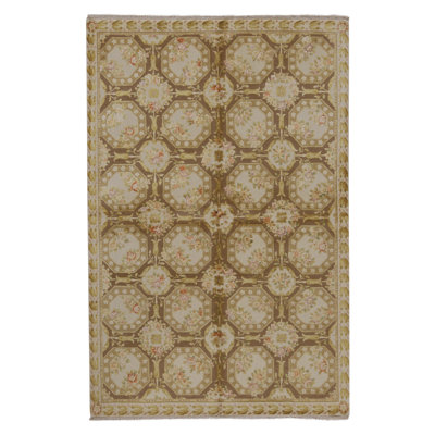 Handmade Silk and Wool Area Rug