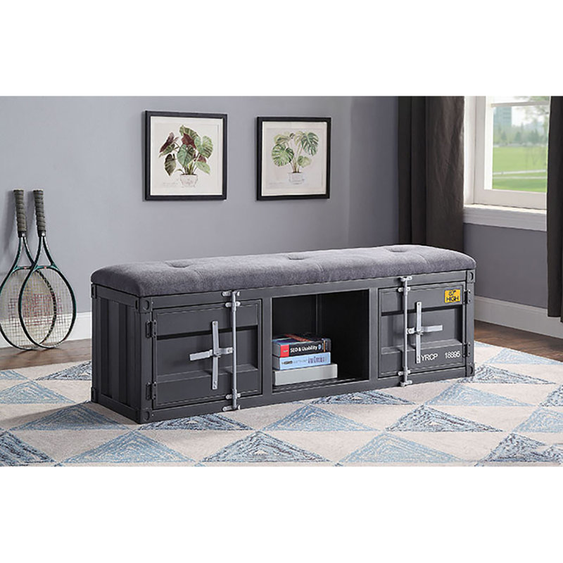 Banc de rangement en bronze industriel