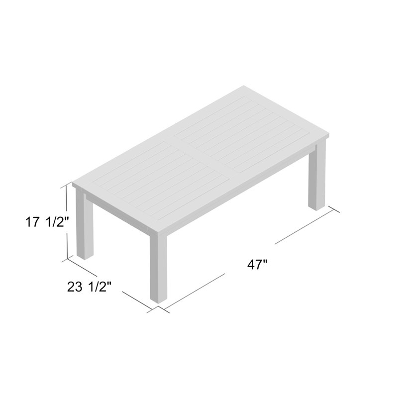 Modway Marina Premium Grade A Teak Wood Outdoor Patio Rectangle Coffee Table in Natural