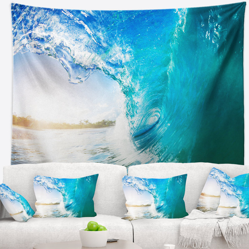 Photographie blue waves arch tapisserie Seascape, H 32 po x l 39 po