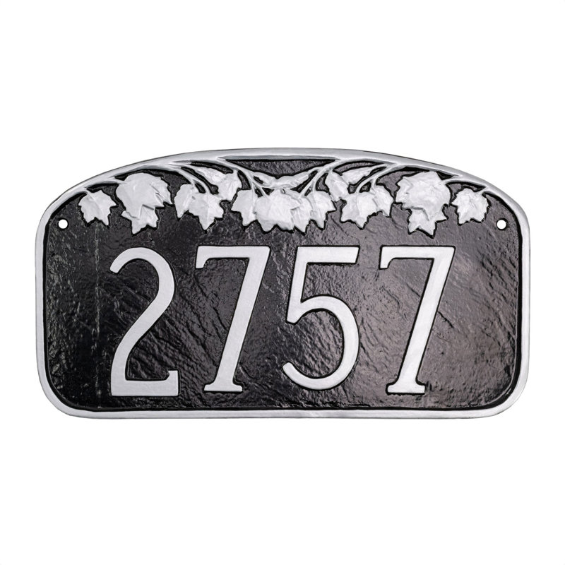 Maple Leaf Address Plaque, Yes, Black / White