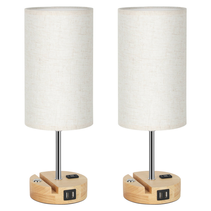 Tiream Wood USB Table Lamp