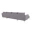 Modern U-Shape Kimo Corner Sofa with Silver Metal Legs-69378136