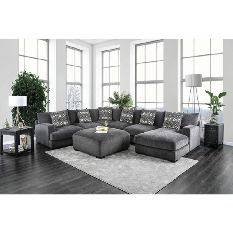 Junejo Upholstered Ottoman, Gray