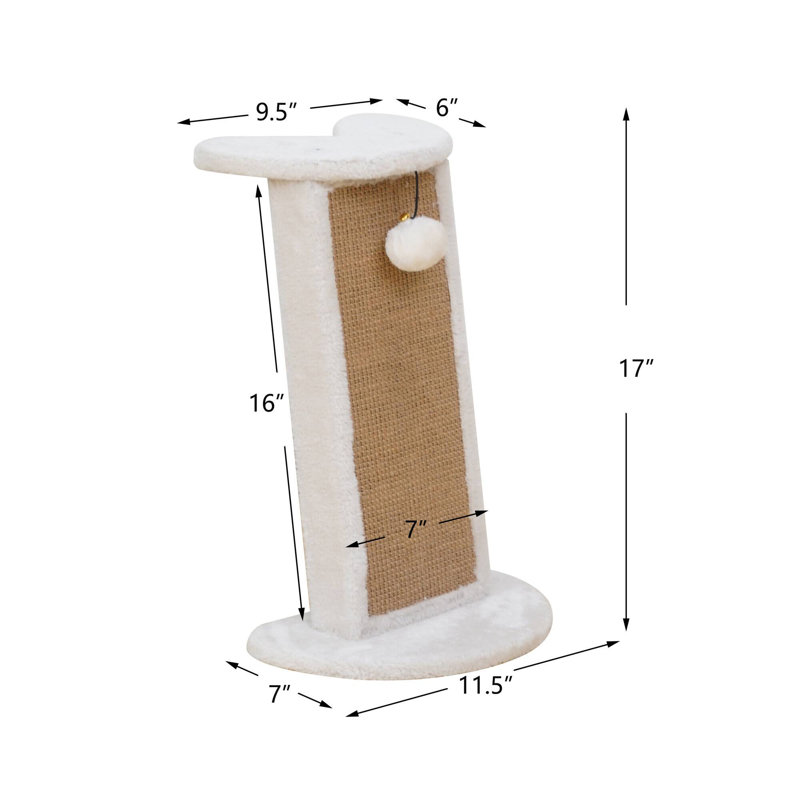 17" Minimalist Scratching Post with Toy