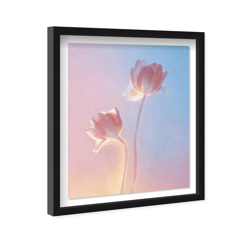 Iridescent Tulips Print by Oliver Gal, 25.5"H x 31.5"W, Black Shadowbox