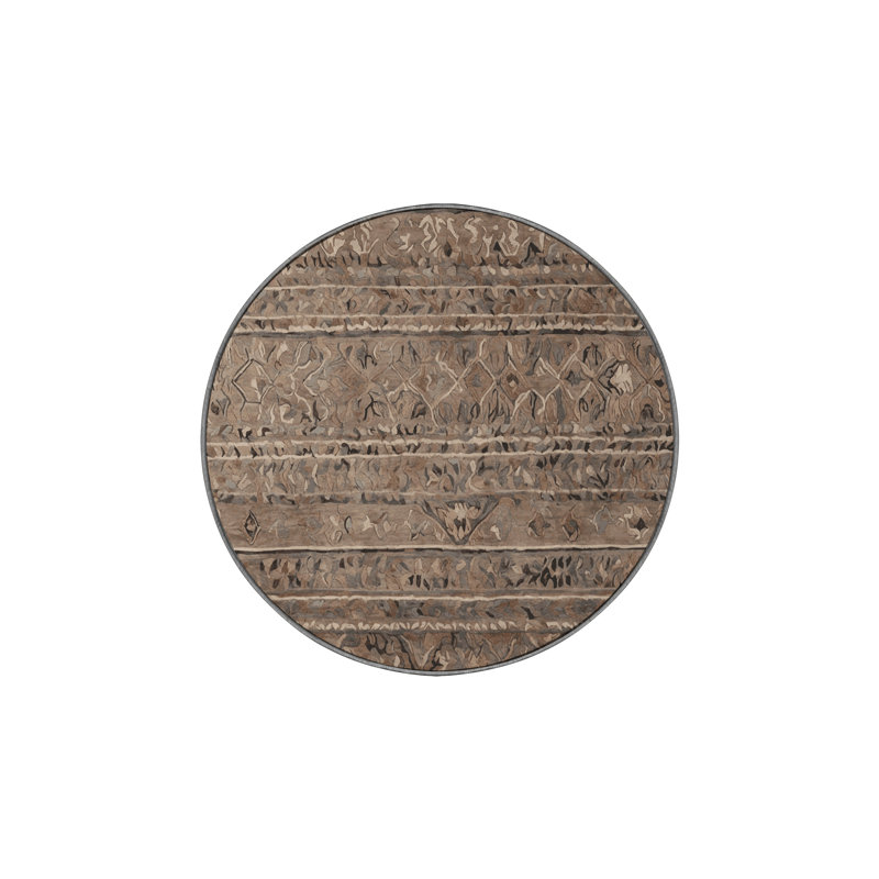 Tapis gris lavable à la machine GSIX03599, Rond 4 pi