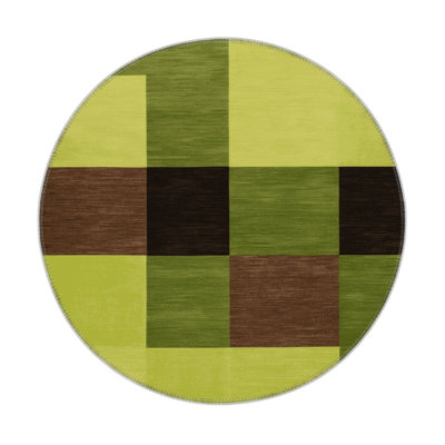 Checkered Green Indoor and Outdoor Area Rug