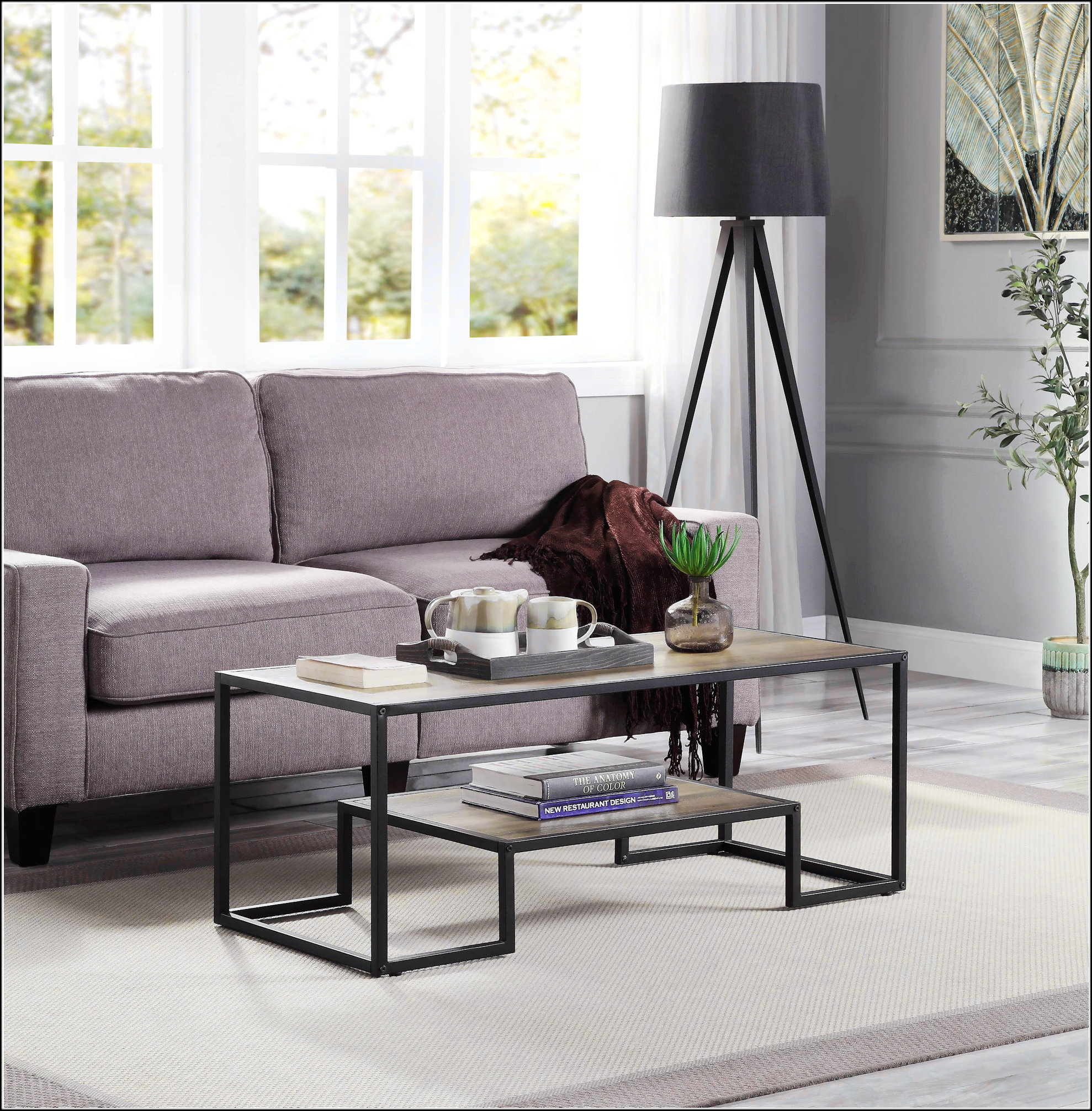 Wayfair Rustic Table 17 Stories Rustic Oak And Black Finish Coffee Table - Wayfair Canada
