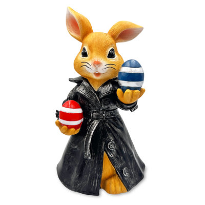 Figurine de jardin de lapin de Pâques Covert