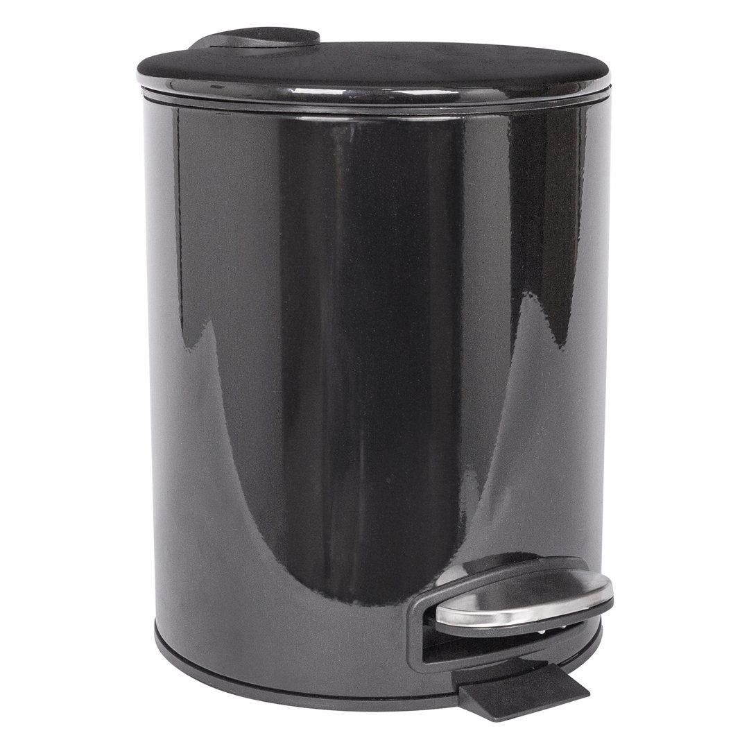 Harbour Housewares - 5L Round Bathroom Pedal Bin - Stainless Steel Rubbish Dustbin