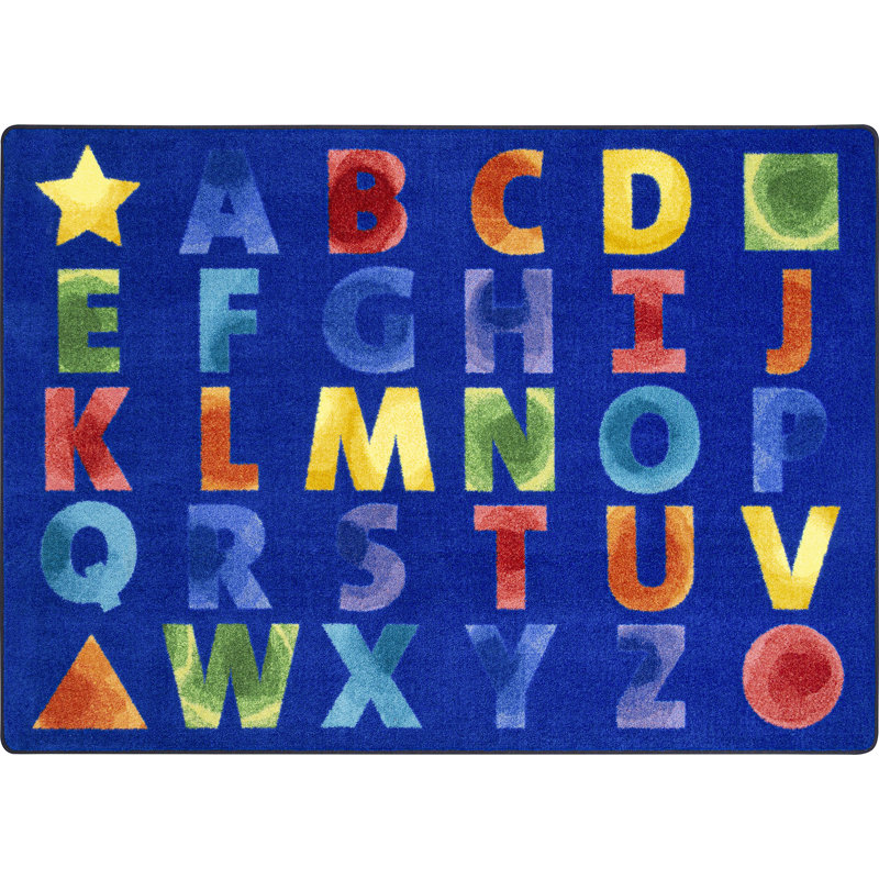 Tapis à motifs alphabet aquarelle Kid Essentials, Rectangle 5'4" x 7'8" 