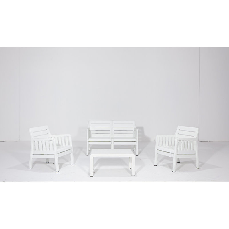 Cardamom Rectangular 5 - Person Dining Set, White, White