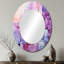 Lilas treillis abstrait formes I - mauve moderne miroir mural ovale-1526427255