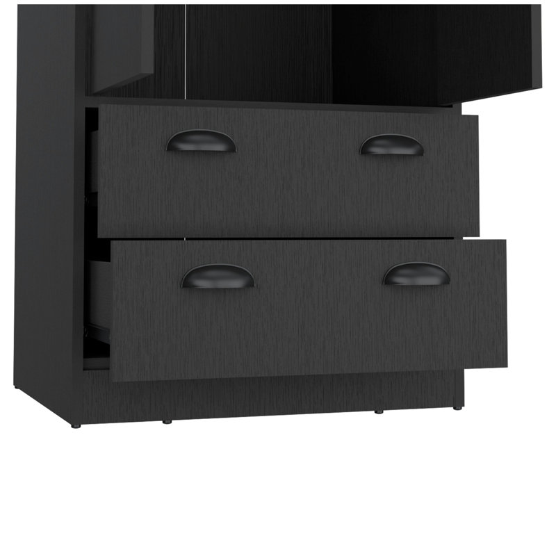 Armoire 2 tiroirs 2 tiroirs Westminster, H 70,47 po x l 23,3 po x P 19,68 po, Noir