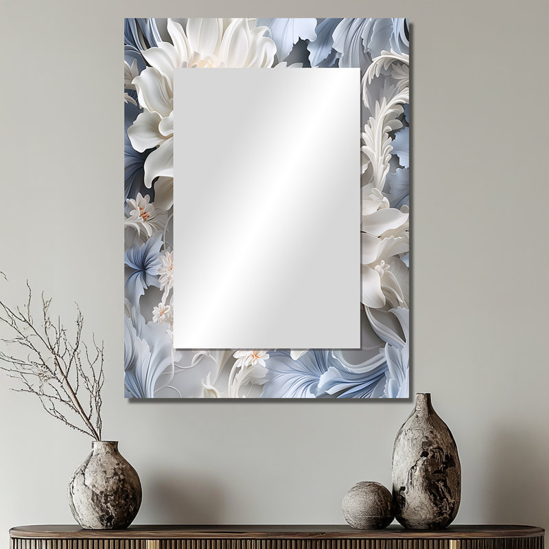Motif victorien huggins et rococo huggins - miroir floral, 32 po x 24 po