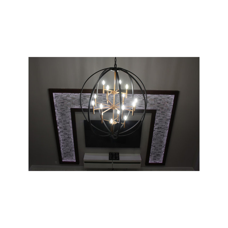 Euclid 12-Light Globe Pendant, Spanish Bronze