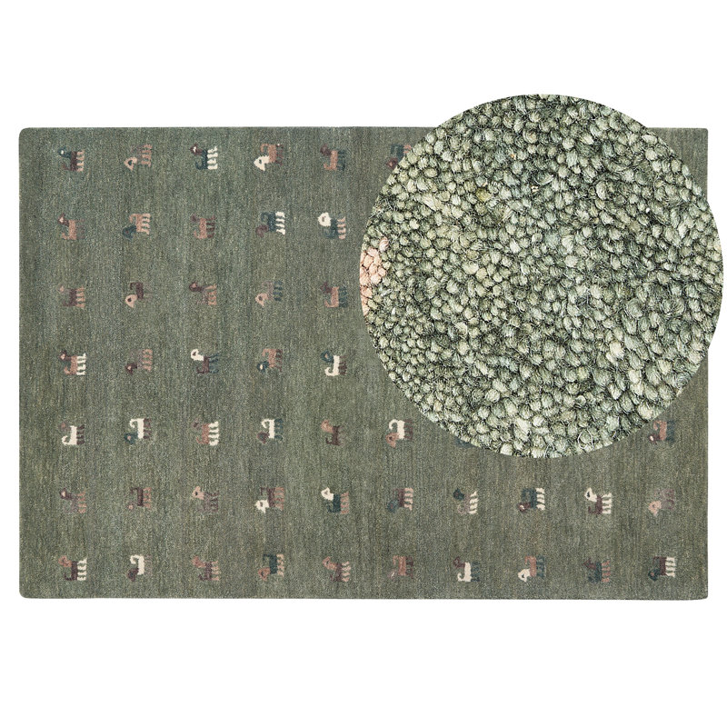 Loni Animal Print Wool Hand Woven Area Rug, Rectangle 160 x 230cm