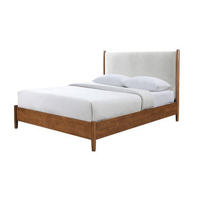 Lit superposé, noyer / beige