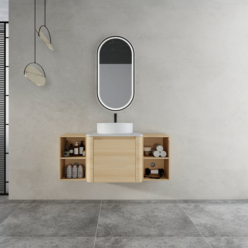 Meuble-lavabo mural avec lavabo d'art en céramique