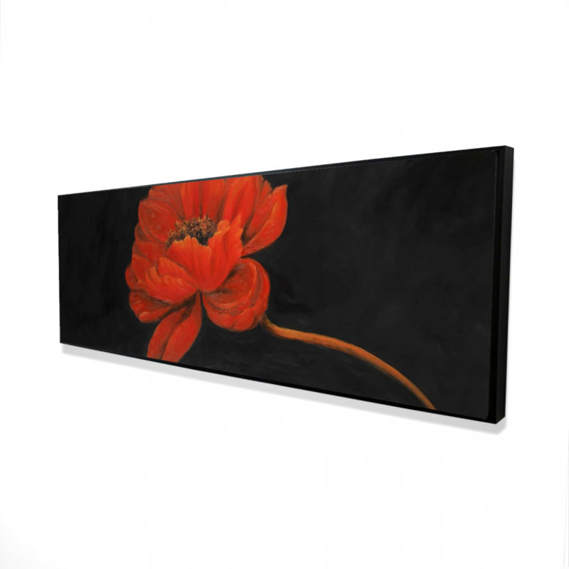 Toile à pétales rouges | Décoration florale contemporaine, H 17,25 po x l 49,25 po