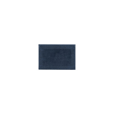 1 Pcs 3000 Gsm 17x24" Navy 100% Cotton Reversible Bath Rug - Medium Pile, Feel, Easy To Clean Table Top, , Long Term Use