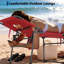 Comfortable Folding Patio Tanning Chair with Face Hole – 5-Position Adjustable Backrest, Pillow, Side Pocket, Portable Outdoor Chaise Lounge for Garden, Poolside, Beach, Backyard – Red-784611555