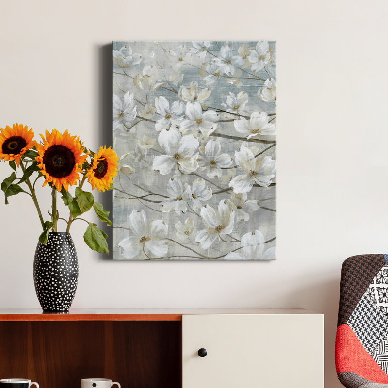 Dogwoods in Bloom par Nan - reproduction d'art sur toile tendue, H 32 po x l 24 po x P 1 po