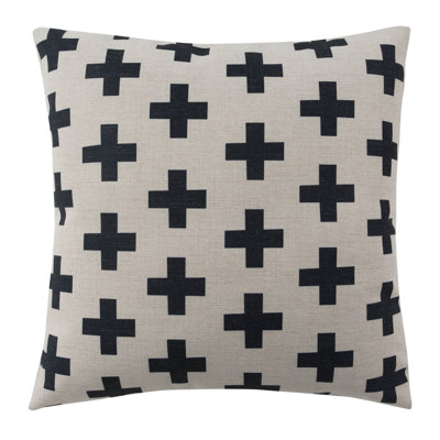 Geometric Linen Reversible Throw Pillow