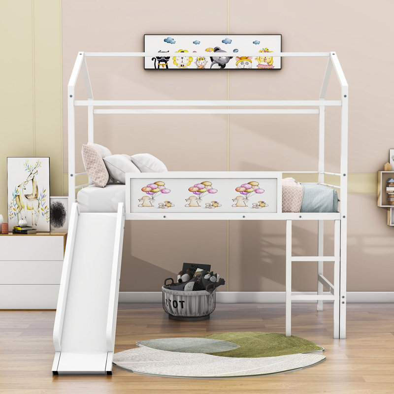 Hornell Kids Twin Loft Bed, White