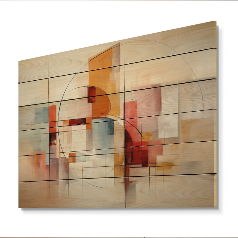 Jennya, paysage abstrait entrelacé sur bois, H 24 po x l 32 po x P 0,78 po