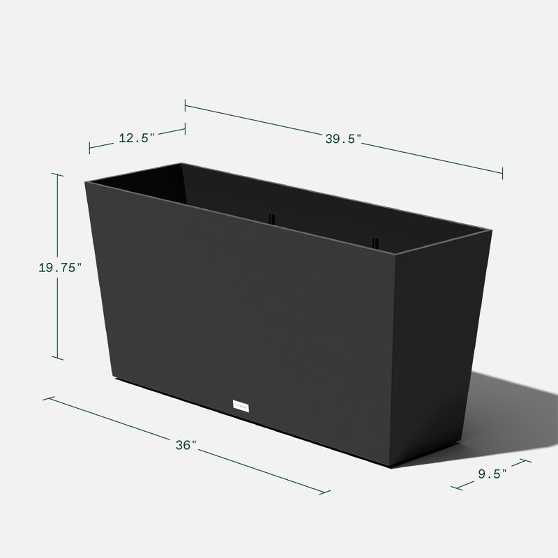 Pure Series Midori Planter, 19.75" H x 39.5" W x 12.5" D, 2, Black