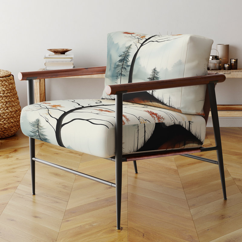Chaise d'appoint Tree - Chaise en chêne Ember Tree Hills I, Bras ronds bruns