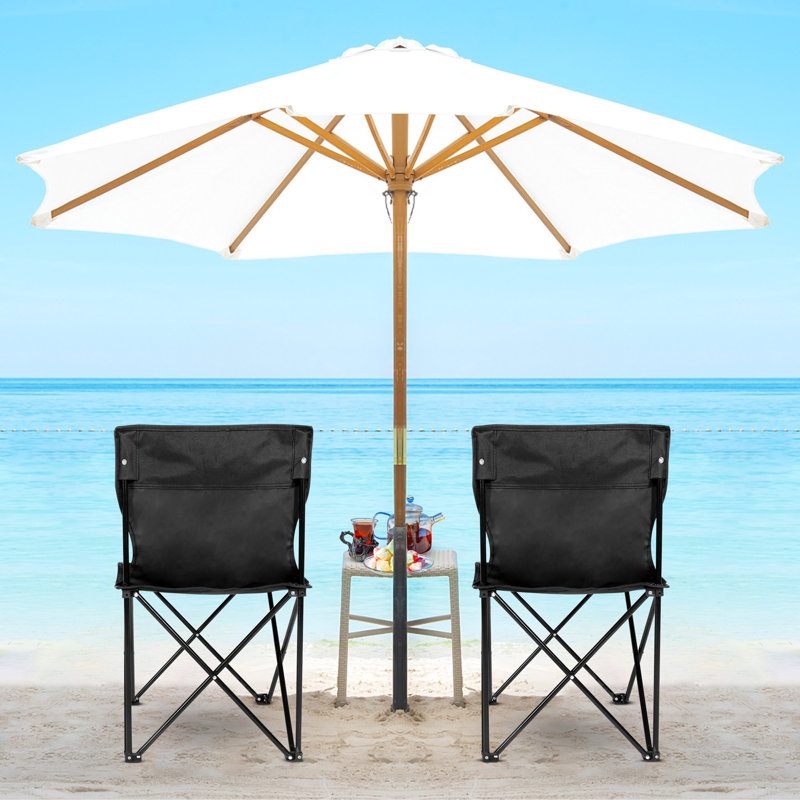 Chaise de camping pliante avec sac de transport Desika, Noir / noir
