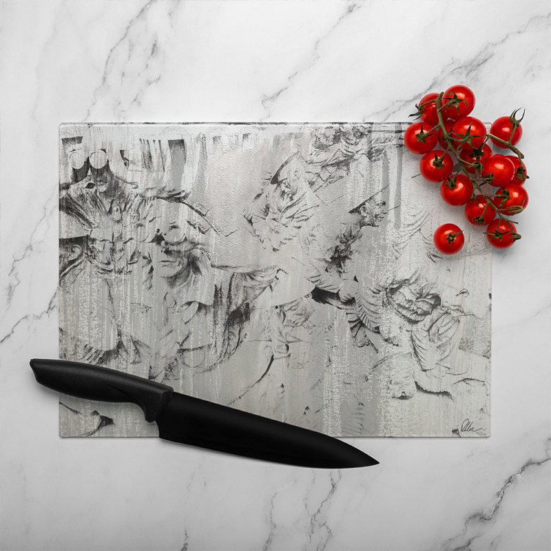 Watch Out Battle Of Britain Glass Chopping Board, 28cm L x 20cm W