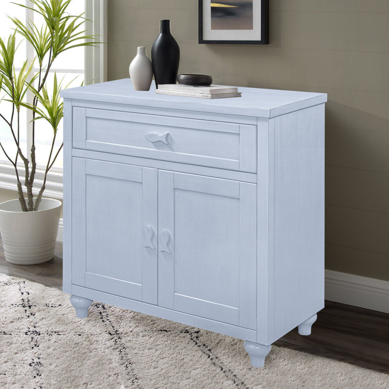Fishtails Single Drawer Cabinet, Pale Blue