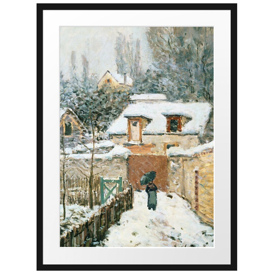 Gerahmter Kunstdruck Snow in Louveciennes von Alfred Sisley