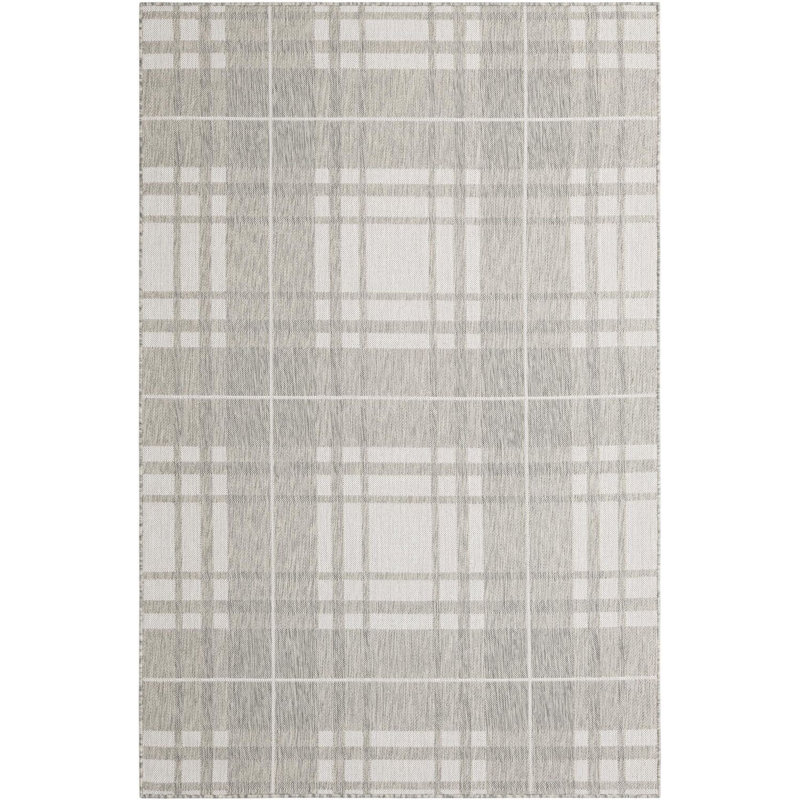 Tapis intérieur / extérieur pour jardin à carreaux gris, Rectangle 5 pi 3 po x 8 pi
