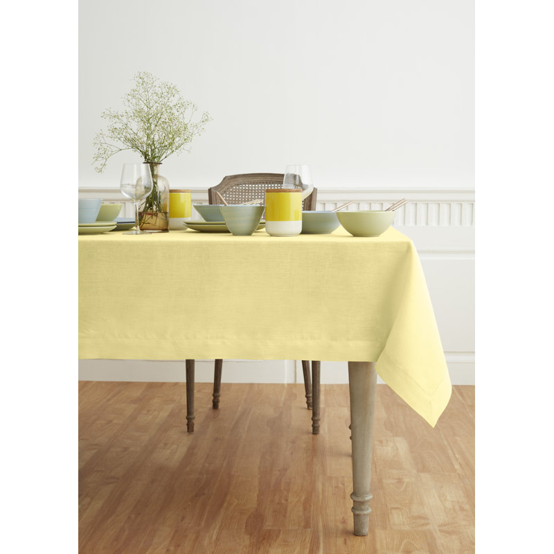 100% Pure Linen Tablecloth -Sorrento Stripe, 144" L x 60" W, Natural/White