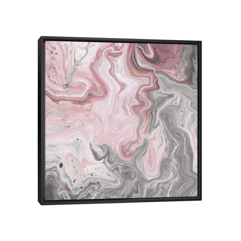 « rosé minéraux i », impression sur toile, H 18 po x l 18 po x p 1,5 po, Toile avec cadre noir