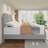 Bed Frame with 50.2" Headboard, Upholstered Platform Bed Frame with Vertical Channel Tufted Velvet Fabric, Extra Large Tufted headboard, Nailhead Trim, No Box Spring Needed-1005828304-1005828308